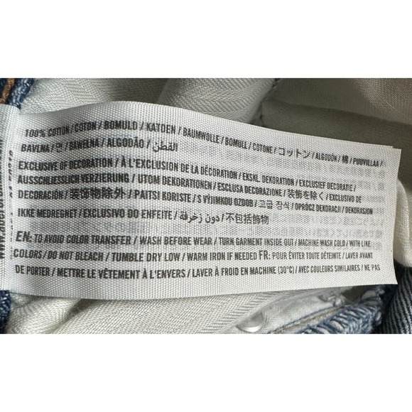 Abercrombie  Fitch Annie High-Rise Girlfriend Distressed Jeans Size 25/0 raw hem - Picture 4 of 4